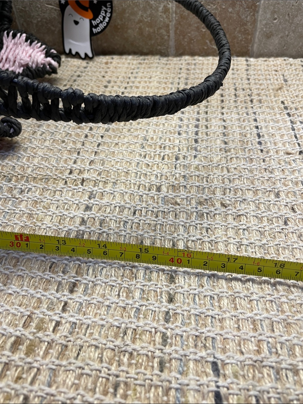 Black Cat Woven Basket with Pink Accents - Picture 9 of 11